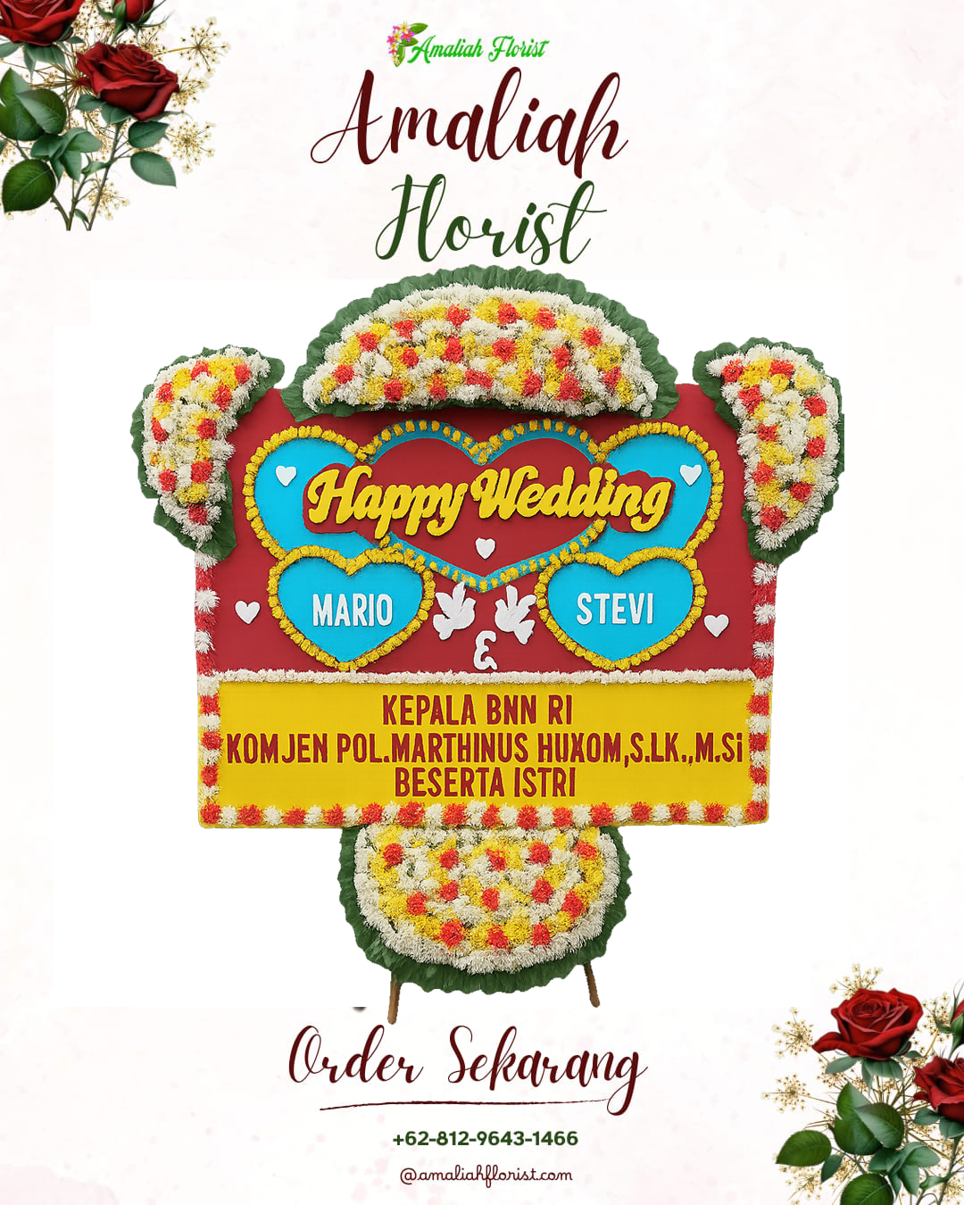 Papan Bunga Pernikahan Karang Jaya